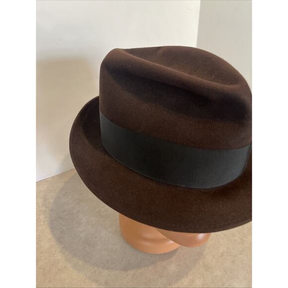 Vtg PORTIS Fedora Hat Sz 7 1/4 Swans Down Finish Swans Water Repellant Finish - Picture 3 of 13